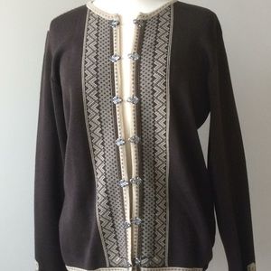 Dale of Norway brown wool cardigan sweater